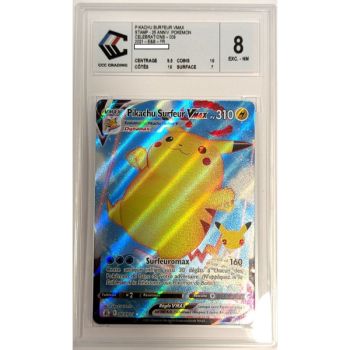 [CCC 8 - Exc - NM] - Bewertete Karte - Surfer Pikachu VMAX 009/025 - Schwert & Schild: Celebrations - 2021 - Pokémon - Französisch