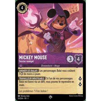 Item Mickey Mouse, Renegade Wizard – 51/204 – FC – Erstes Kapitel – Super Rare – Französisch