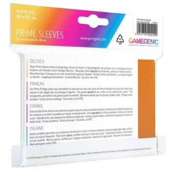 Gamegenic – 100 Prime-Hüllen Orange – 66 x 91 Standard (100)