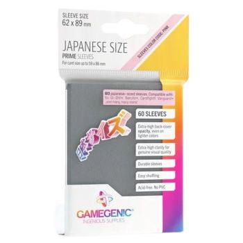 Gamegenic – Japanische Größe – 60 Prime Sleeves Dunkelgrau – 62 x 89 Small (60)