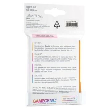copy of Gamegenic : 50 Prime Sleeves 66x91 Standard