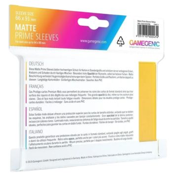 Gamegenic - Matte Prime Standard-Hüllen - Gelb - 66x91 (100)