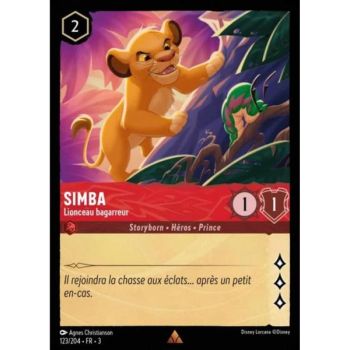 Item Simba, Brawling Lion Cub – 123/204 – ITI – Les Terres d'Encres – Brillante – Premium – Französisch