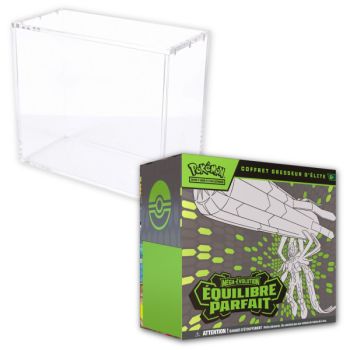 Losnummer – 1 ETB Mega Evolution: Perfect Balance [ME03] + 1 ETB Phoenix Shield Plexiglas-Vitrine