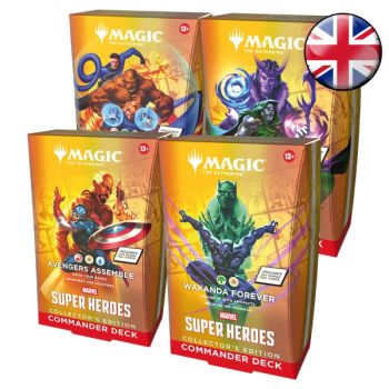 Konvolut von 4 Commander-Decks (Collector's Edition) – Marvel Super Heroes – Magic: The Gathering – FR