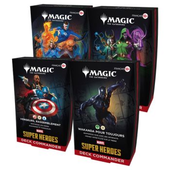 Set mit 4 Commander-Decks – Marvel Superhelden – Magic: The Gathering – FR