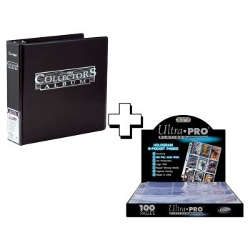 photo Pack - Schwarzes Sammler-Ringbuchalbum + 100 Platinseiten - Ultra Pro