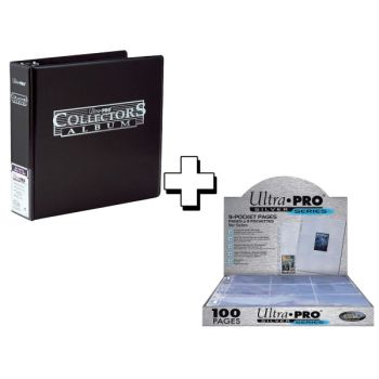 photo Pack - Sammler-Ringbuch, schwarzes Album + 100 silberne Seiten - Ultra Pro