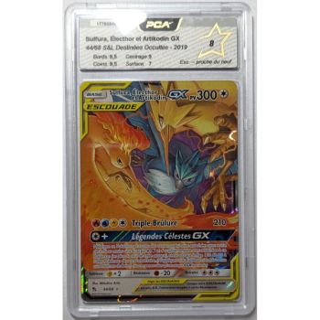 Item [PCA 8 – Exzellent – nahezu neuwertig] – Bewertete Karte – Moltres, Zapdos & Articuno GX 44/68 – S&L Hidden Fates – 2019 – Pokémon – Französisch