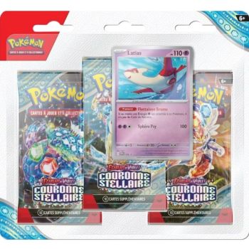 photo Pokémon – Dreierpack – Latias / Forgelina – Scharlachrot und Lila – Sternenkrone [SV7][EV07] – FR