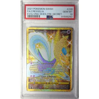 [PSA 10 – Neuwertig] – Bewertete Karte – Cresselia 228/203 – Schwert & Schild: Himmlische Evolution – 2021 – Pokémon – Französisch