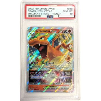 [PSA 10 – Neuwertig] – Bewertete Karte – Glurak VSTAR 018/172 – Schwert & Schild: Funkelnde Sterne – 2022 – Pokémon – Französisch