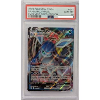 [PSA 10 – Neuwertig] – Bewertete Karte – Glaceon VMAX 041/203 – Schwert & Schild: Himmelsentwicklung – 2021 – Pokémon – Französisch