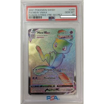 [PSA 10 – Neuwertig] – Bewertete Karte – Mew Vmax 268/264 – Schwert & Schild: Fusionsfaust – 2021 – Pokémon – Französisch