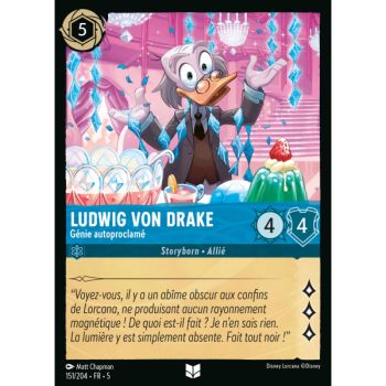 Item Ludwig von Drake – Selbsternanntes Genie – 151/204 – SSK – Glitzernder Himmel – Brillant – Premium – Französisch