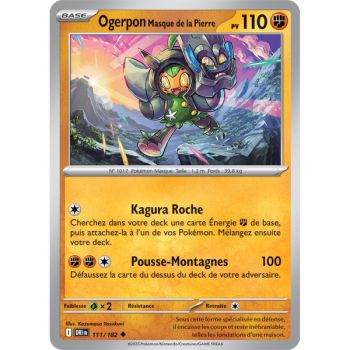Item Ogerpon-Maske des Steins – Rückseite 111/182 – Scharlachrot und Lila 10 Schicksalhafte Rivalitäten