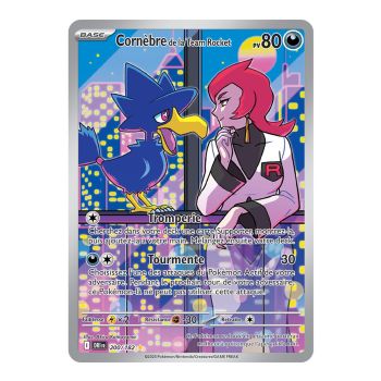 Murkrow von Team Rocket – Seltene Illustration 200/182 – Scharlachrot und Lila 10 Schicksalsrivalitäten