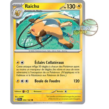 Item Raichu – Rückseite 52/162 – Scharlachrote und violette Zeitkräfte