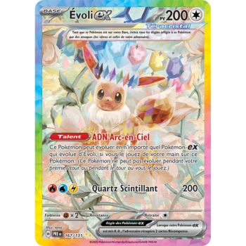 Item Evoli-Ex – Besondere Illustration, Selten 167/131 – Scharlachrot und Lila, 8,5 Prismatische Entwicklungen
