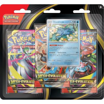 Dreierpack – 3 Booster – Enton/Akwakwak – Mega-Entwicklung – [ME01 – MEG] – Pokémon – FR (Zufallsmodell)