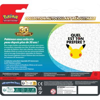 Dreierpack-Sticker-Nachfüllpackung – 3 Booster – Alola-Kokowei/Lucario – 30. Jubiläum [ME05.5][30C] – Pokémon – FR