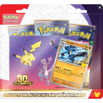 Dreierpack-Sticker-Nachfüllpackung – 3 Booster – Alola-Kokowei/Lucario – 30. Jubiläum [ME05.5][30C] – Pokémon – FR