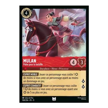Item Mulan, bereit für den Kampf – 108/204 – GEWINN – Frostbite – Brillant – Premium – Französisch