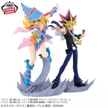 YGO - Figur - Senkou Zekkei Dark Magician Girl + Yami Yugi - OCG - Japanisch (12 cm)