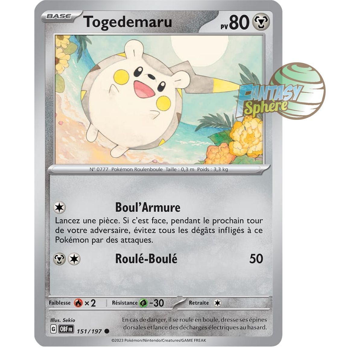 Togedemaru – Rückseite 151/197 – Scharlachrote und violette Obsidianflammen