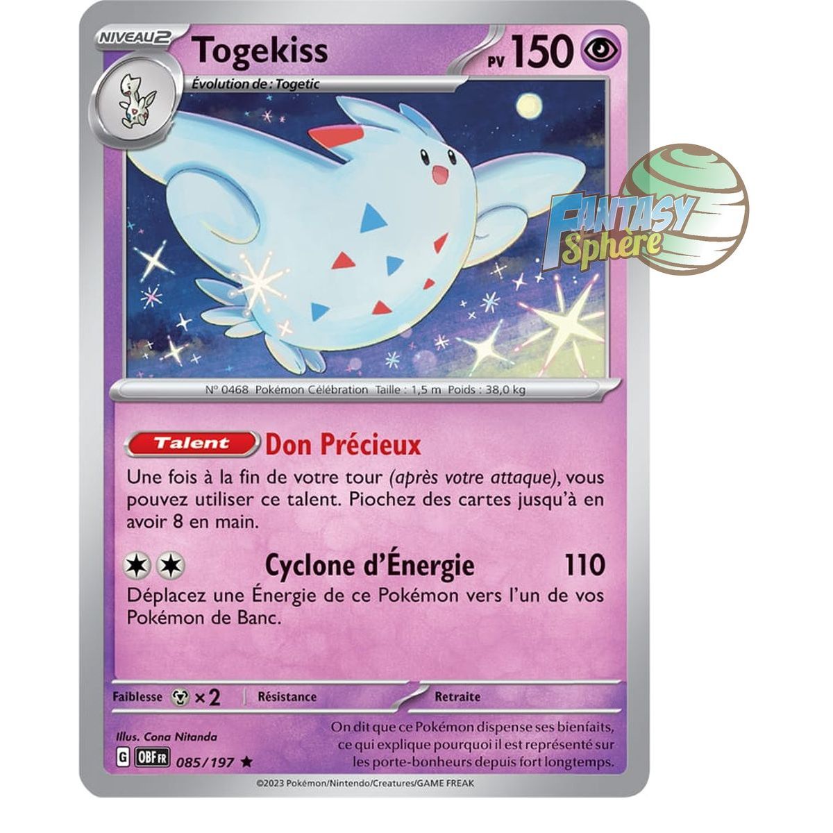 Togekiss – Holo Rare 85/197 – Scharlachrote und violette Obsidianflammen