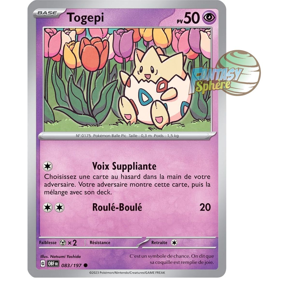 Togepi – Rückseite 83/197 – Scharlachrote und violette Obsidianflammen