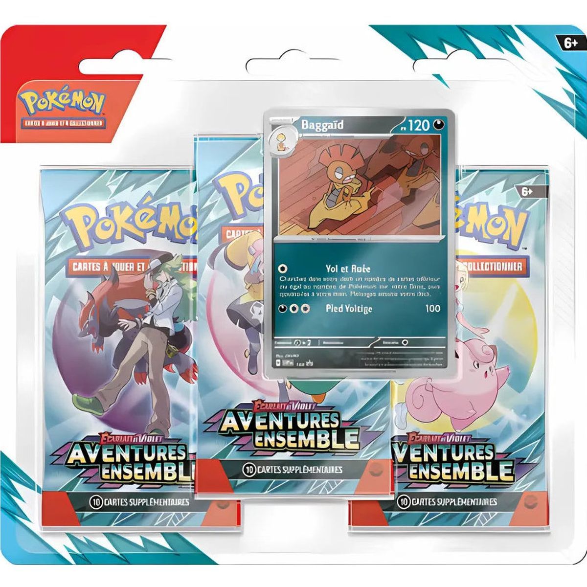 Tri-Pack – 3 Booster – Baggaid/Yanmega – Scarlet und Violet – Adventures Together [SV9][EV09] – Pokémon – FR 🇫🇷 (Zufallsmodell)
