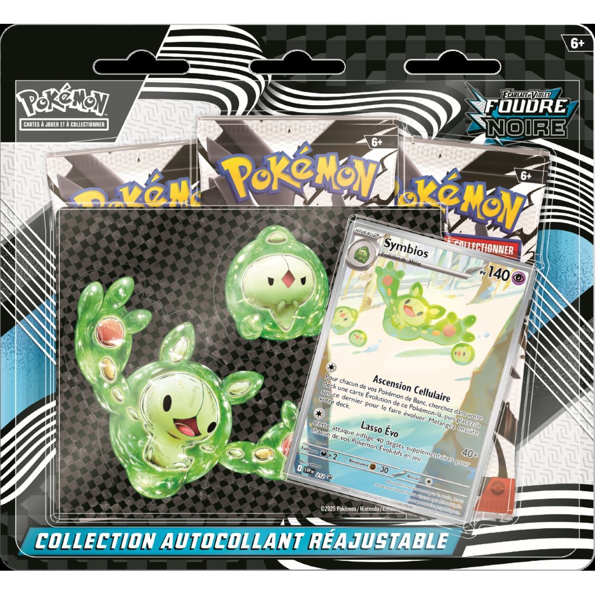 Tri-Pack – 3 Booster – Sticker-Kollektion: Symbios – Scharlachrot und Lila: Schwarzer Blitz – [SV10.5 – EV10.5] – Pokémon – FR