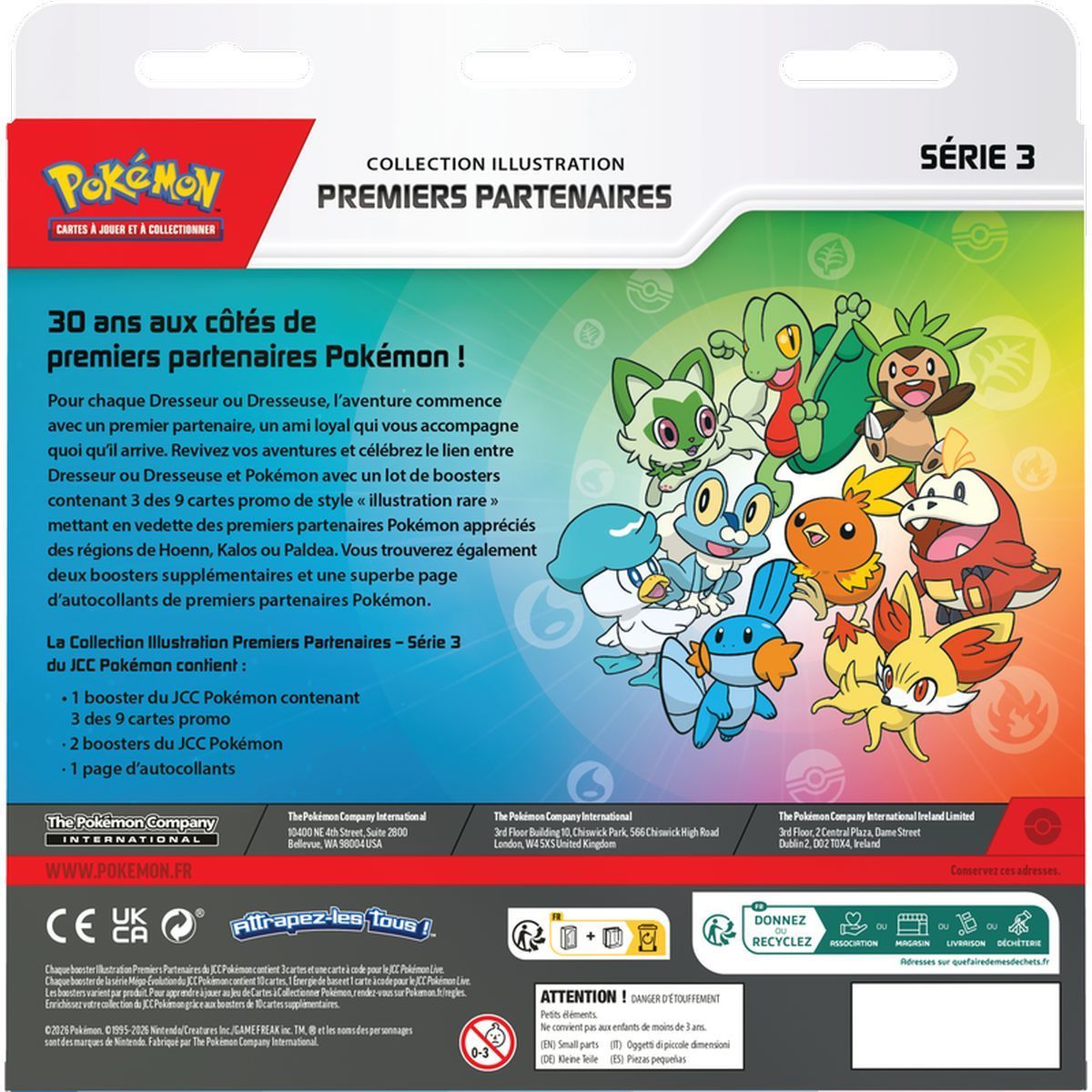 Dreierpack – 3 Booster – Illustrationskollektion „Erste Partner“ – Serie 3 – Pokémon – FR
