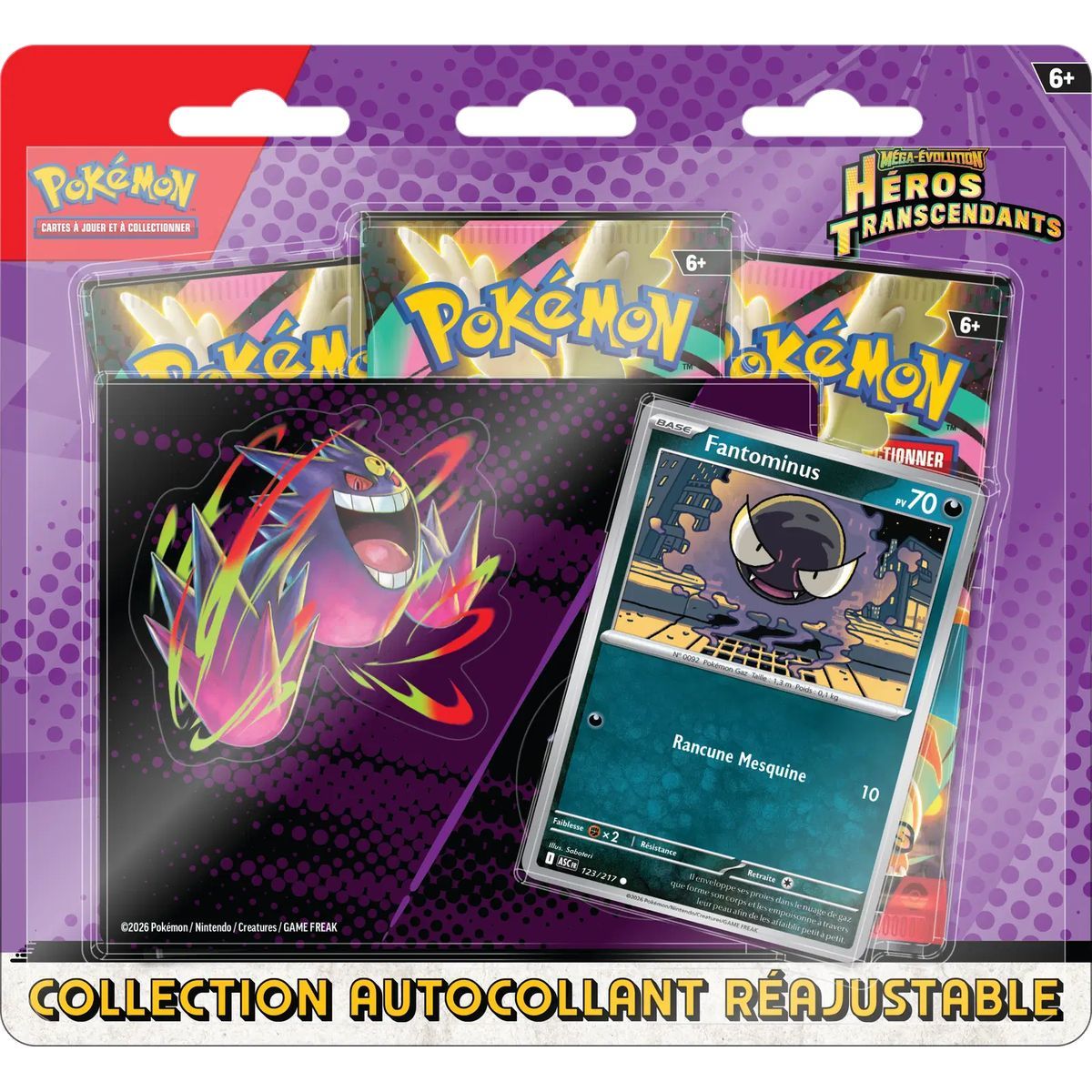 Tri-Pack – 3 Booster – Gastly/Glumanda – Mega-Entwicklung – Transzendente Helden [ME02.5][ASC] – Pokémon – FR (Zufallsmodell)