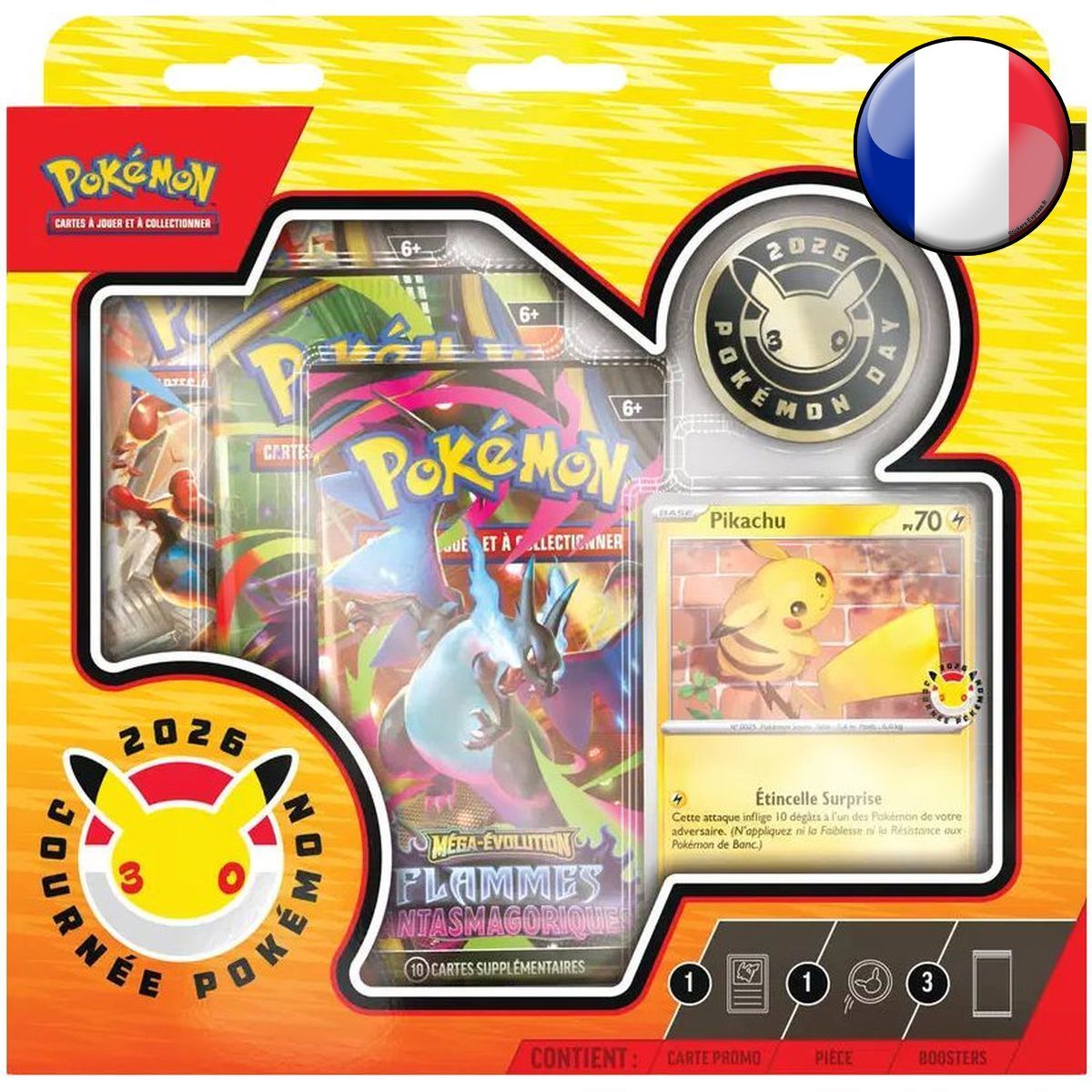 Dreierpack – 3 Booster – Pokémon-Tag 2026-Kollektion – Pokémon – FR