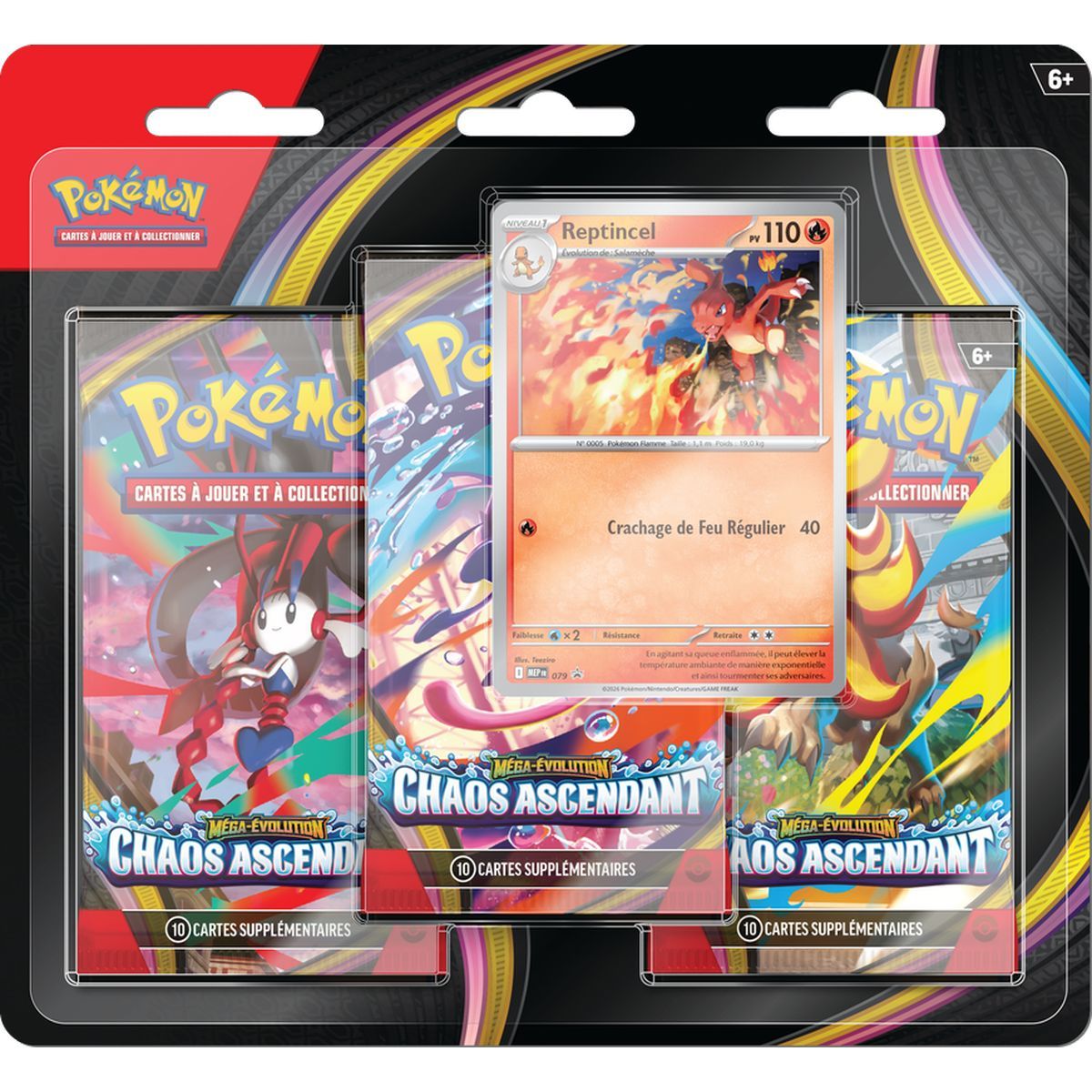 Tri-Pack – 3 Booster – Charmeleon – Mega-Entwicklung: Chaos Rising [ME04][CRI] – Pokémon – FR