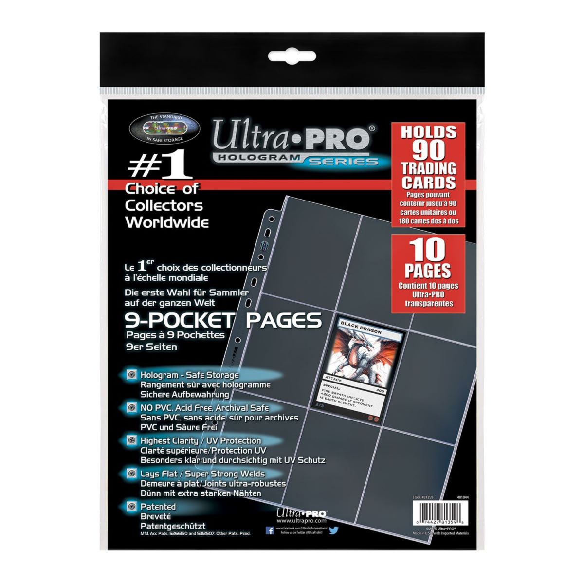 Ultra Pro – 10 Ordnerseiten – 9 Boxen – Platin (10)