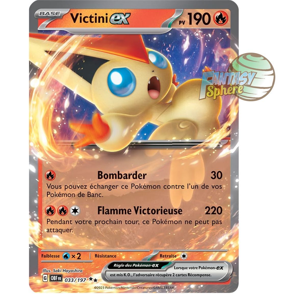 Item Victini EX – Double Rare 33/197 – Scharlachrote und violette Obsidianflammen