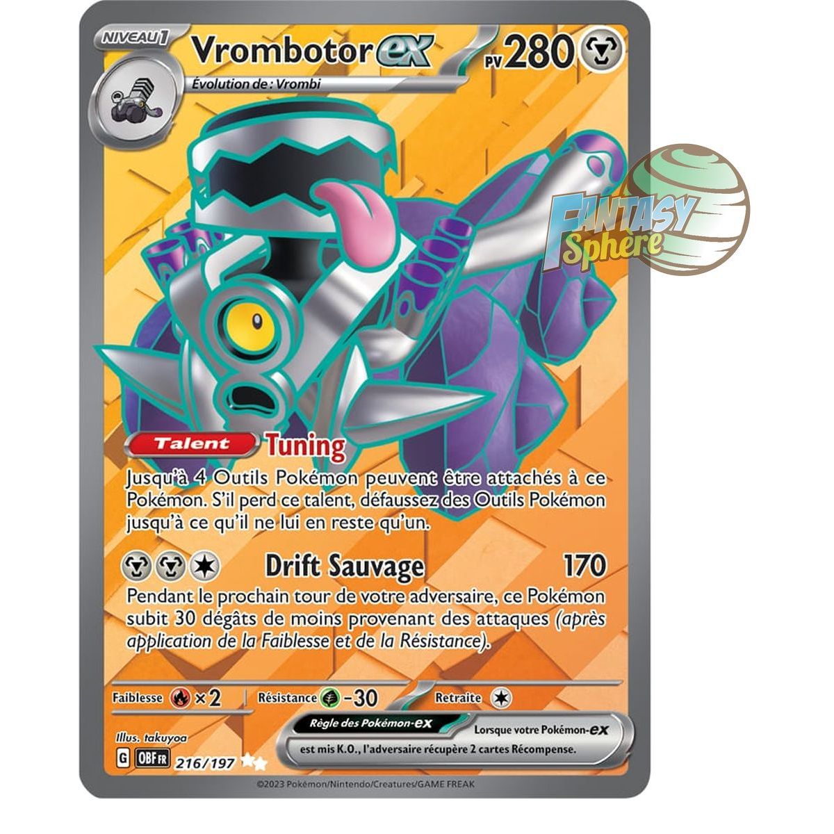 Vrombotor EX – Ultra Rare 216/197 – Scharlachrote und violette Obsidianflammen