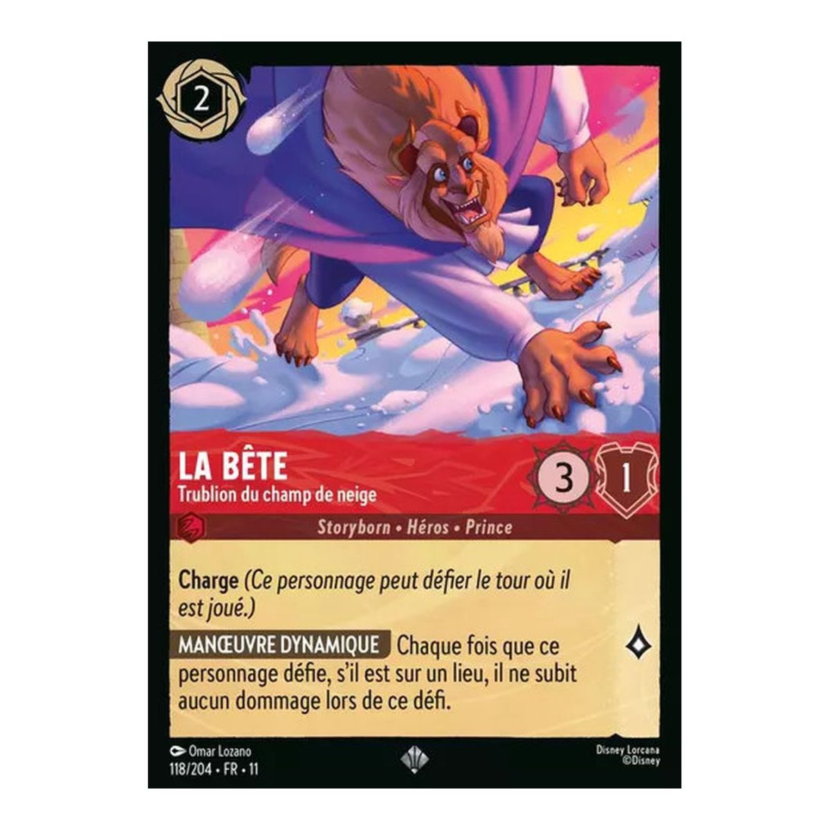 Die Bestie, Unruhestifter des Schneefelds – 118/204 – GEWINN – Frostzauber – Super Rare – Französisch