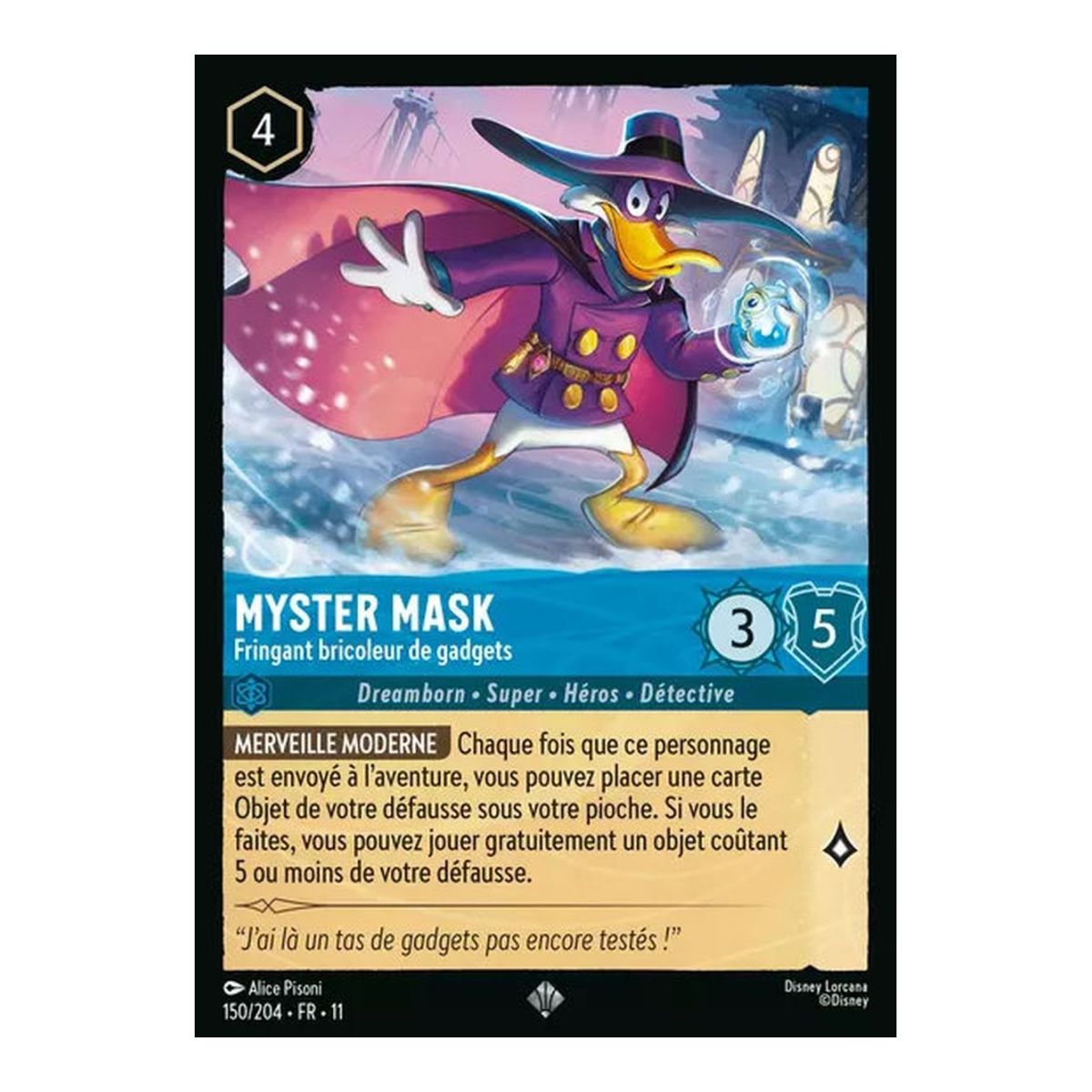 Myster Mask, Dashing Gadget Tinkerer – 150/204 – GEWINN – Frostbite – Brillant – Premium – Französisch