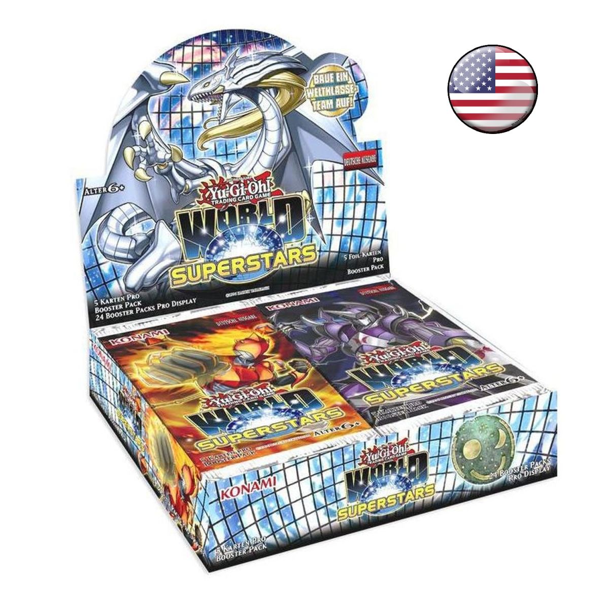 Yu Gi Oh! - Box mit 24 Boostern – World Superstars – Amerikanisch USA