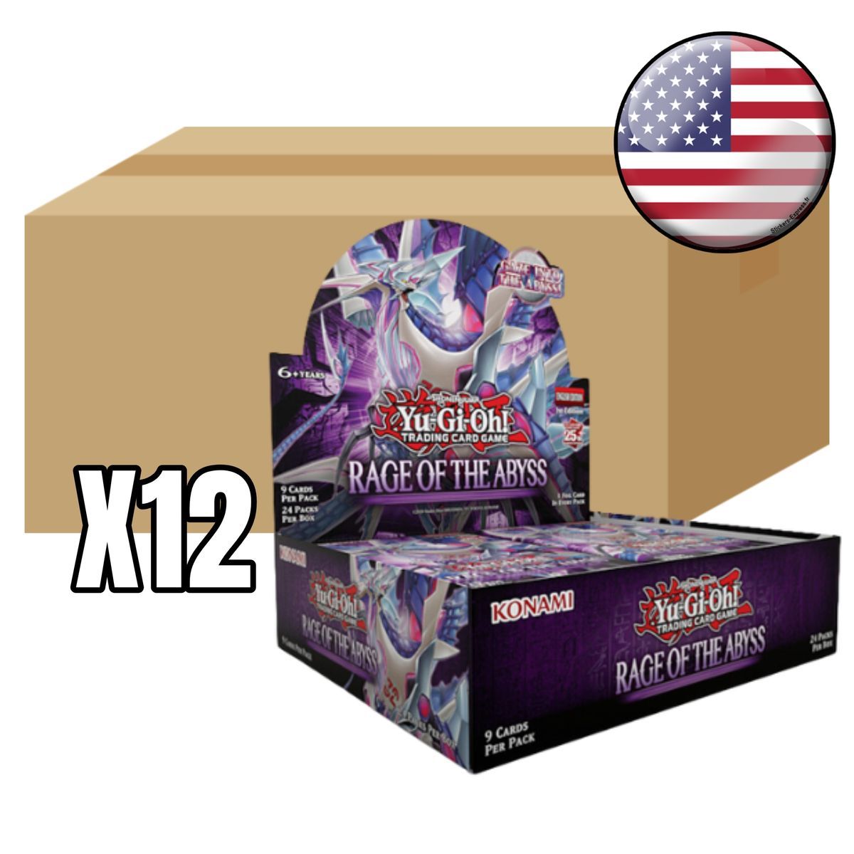 Yu-Gi-Oh! - Box mit 12 Box mit 24 Boostern – The Rage of the Abyss – USA