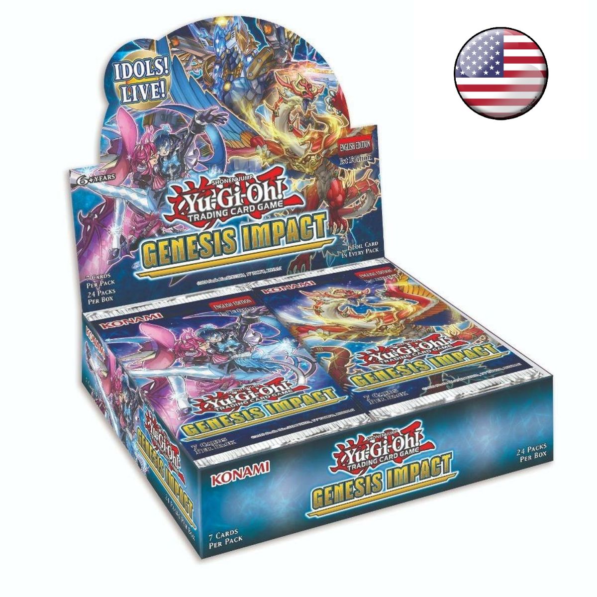 Yu Gi Oh! - Display - Box mit 24 Boostern - Genesis Impact - Amerikanische USA