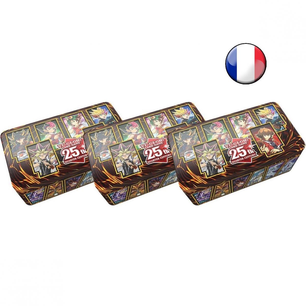 Yu Gi Oh! - Lot von 3 Blechdosen zum 25-jährigen Jubiläum - The Duel Heroes - Dueling Heroes - FR